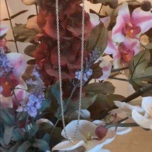 14K WHITE SOLID GOLD ROPE CHAIN 20”& LOBSTER CLASP